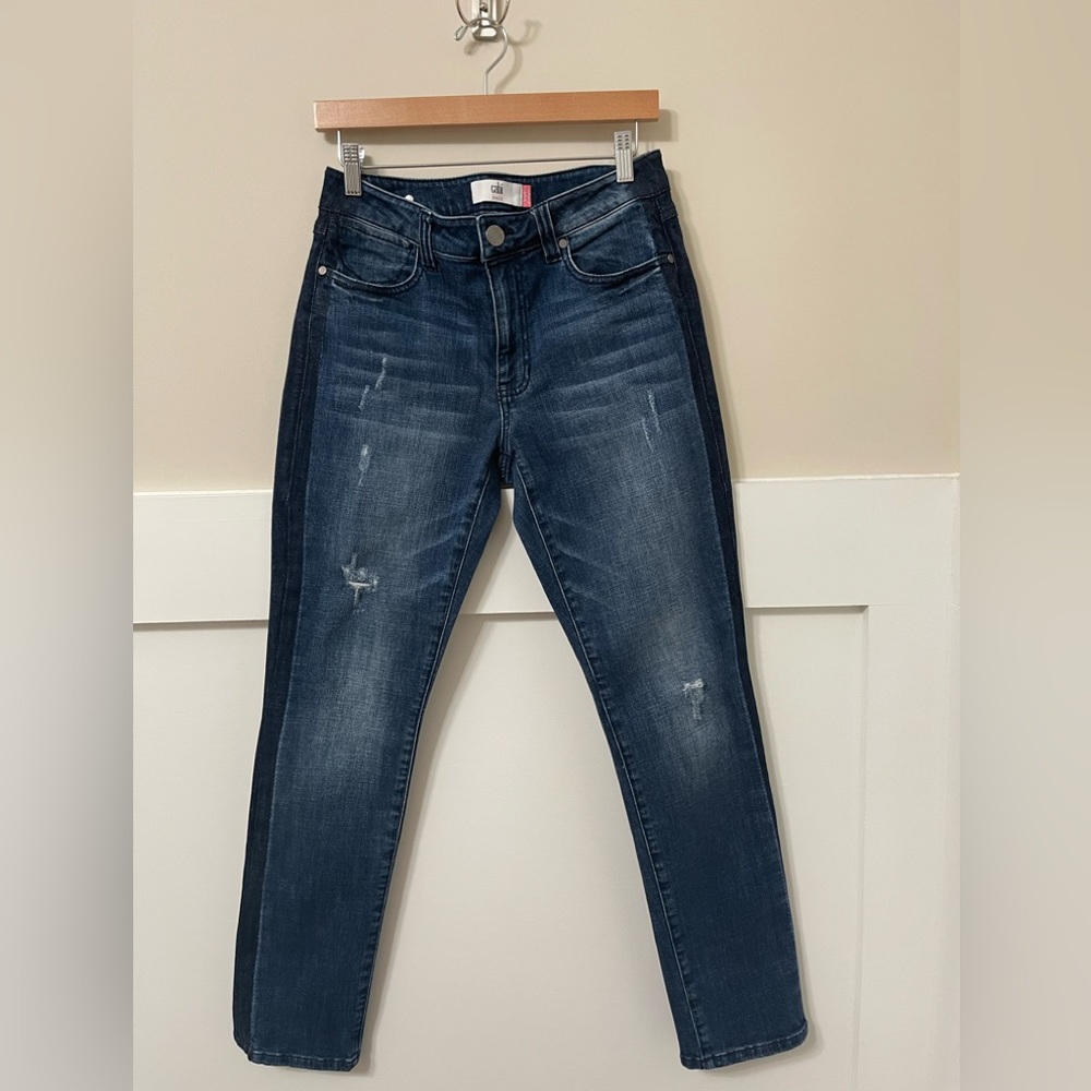 Cabi High Straight Tuxedo Denim Jeans Size 6 - Picture 3 of 8